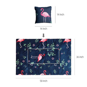 2 in 1 pillow and quilt set dimensions