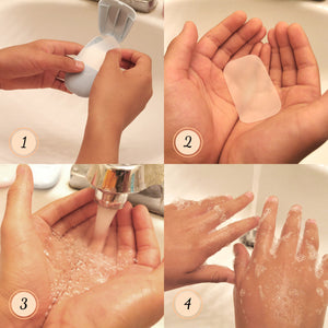 washing hands with soap sheets dissolve instantly with foam