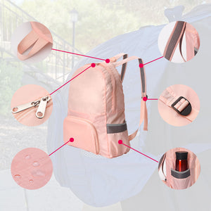 pink backpack details