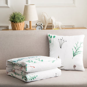 white floral couch pillow